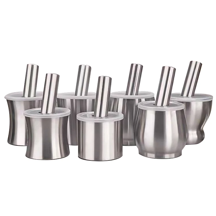 Tera Mortar and Pestle Sets 18/8 Stainless Steel Pill Crusher Food Safe Spice Grinder Herb Bowl Pesto Powder