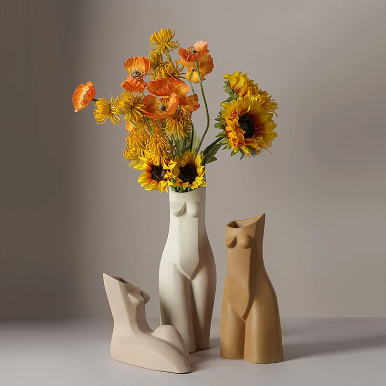 Wholesale Ceramic Wedding Centerpieces Floral Bust Lady Woman Female Girl Body Flower Vase