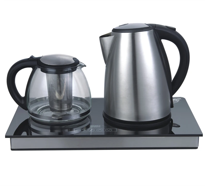 1.7L Stainless Steel Tea Tray Set With Home Appliance Power Controller Tea Maker Set Electric Kettle