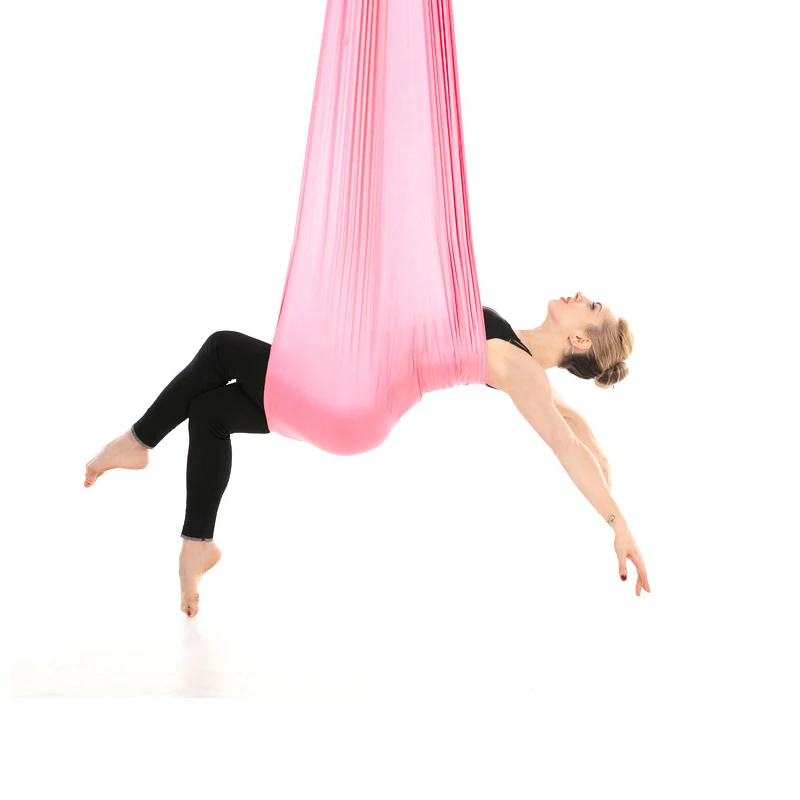 Chaoyuan Adjustable set anti gravity Inversion women swing strap hanging elastic stretch handstand ropes aerial yoga hammock