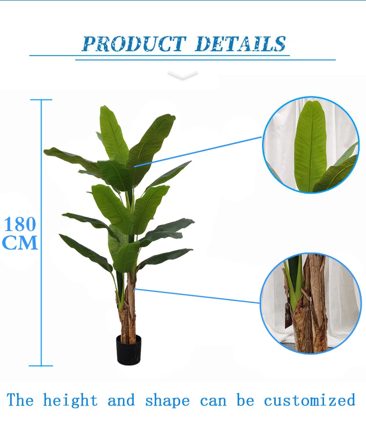 Variety Silk Faux Banana Tree Landscaping Greenery Trees Indoor Nearly Natural Plants