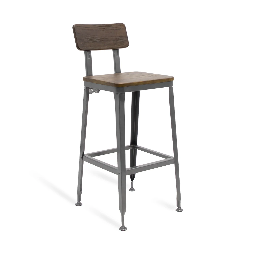 Vintage Cafe Bar Furniture Restaurant Barstool Solid Wood Bar Chair