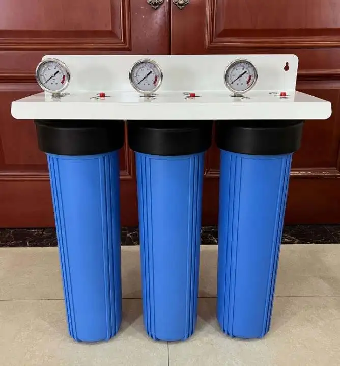 Big Blue Water Filter Whole House Large Flow Jumbo 20 4.5inch Water Purifier System with Pressure Gage to Australia Market