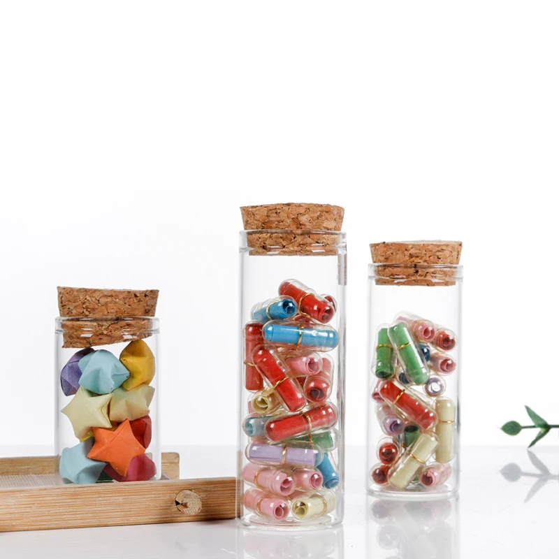 30mm Colorful Match Sticks Glass Jar Bottle Matches Wooden Matchsticks Bottle with Cork