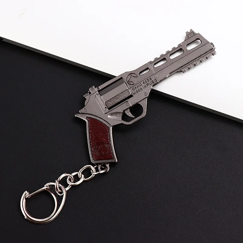 Hot Sale Small Revolver Gun Key Chain Alloy Model Weapon Pendent Custom Gun Keychain