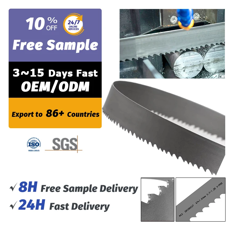 Can be used with any type of band sawing machine M42 bimetal band saw blade for cutting hardwood cutting metal