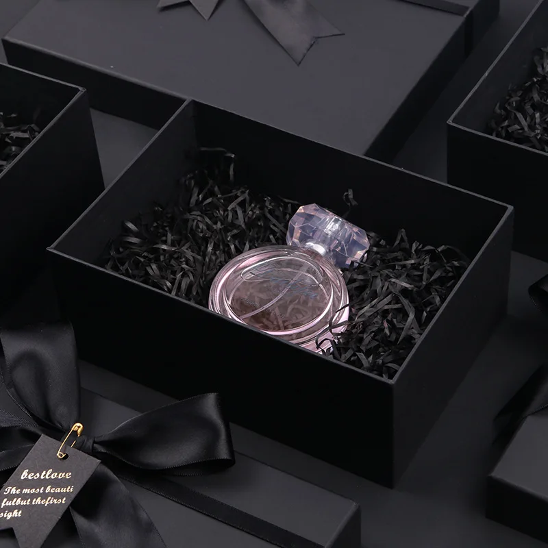 caja de joyeria custom black gift carton wholesale jewelry perfume box