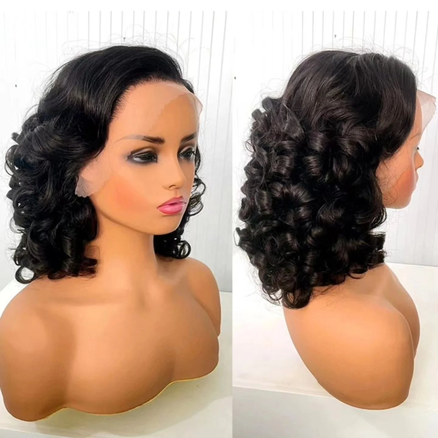 very curl vietnam luxury white glueless blond machine styles braded brazilian 360 full lace en gros 4*4 cut pixie short wig