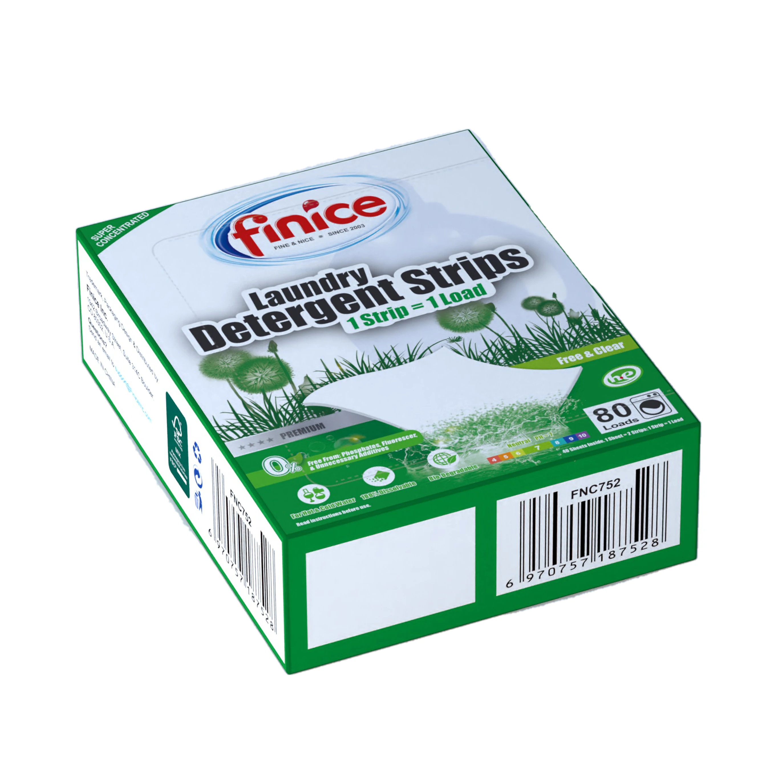 FNC745 finice laundry soap and softner sheets special shape laundry sheet plant based