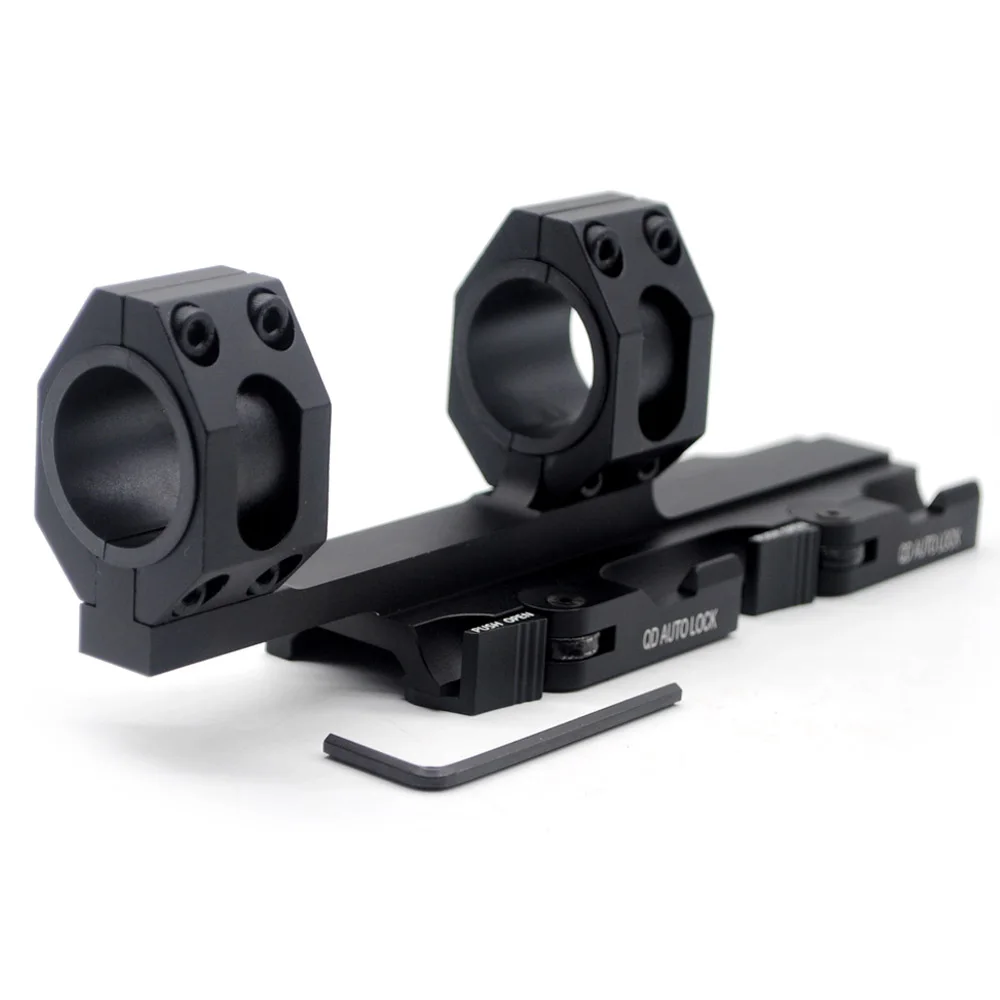Tactical Quick Detach Release 25.4mm 30mm Dual Rings Scope Lever Mount fits 20mm Cantilever Picatinny Rail Hunting Accessories