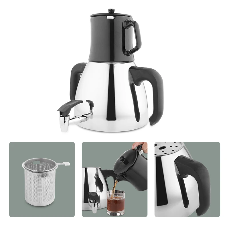 4 ltr 5.0l 6.0l печка Топ турецкий samowar kichenware коллекция чашек многослойный чайник двойной Подарочный набор с