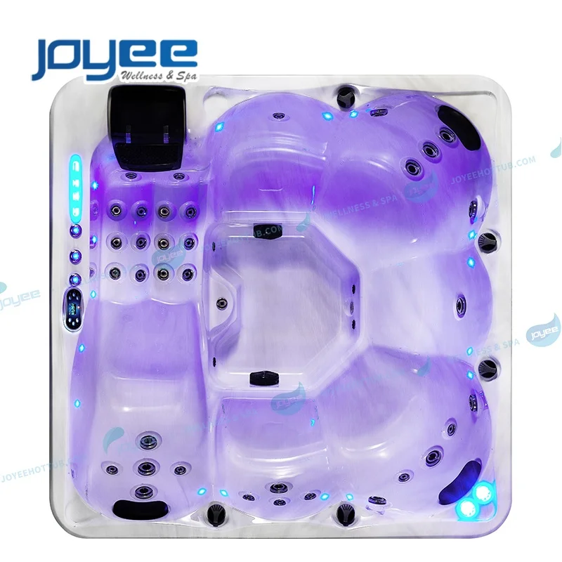 JOYEE thailand hot sales acrylic fun bath in family for 6 person pool jets outdoor spa massage bathtubs and whirlpools tubs