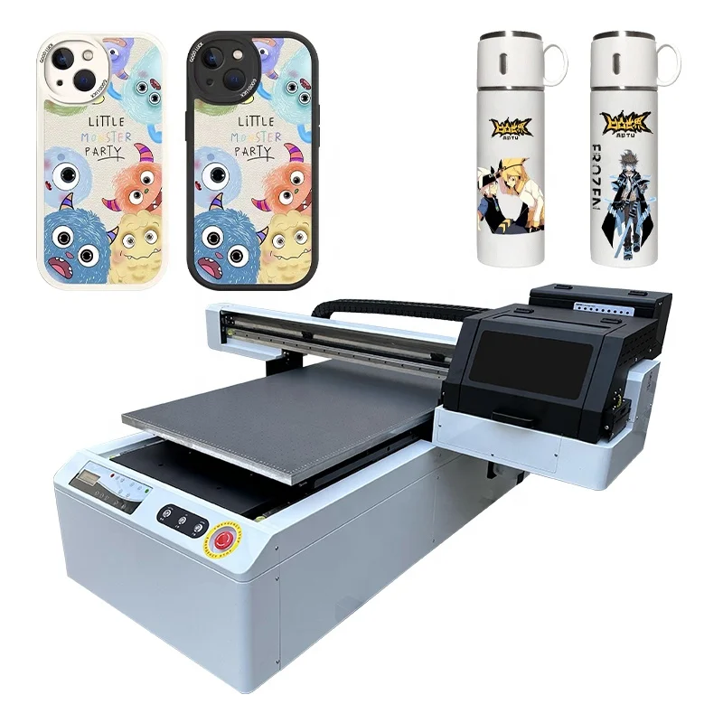 uv printer flatbed printing large format 6090 UV Varnish flatbed Printer Machine For Wood Acrylic Phone Case Cover Card