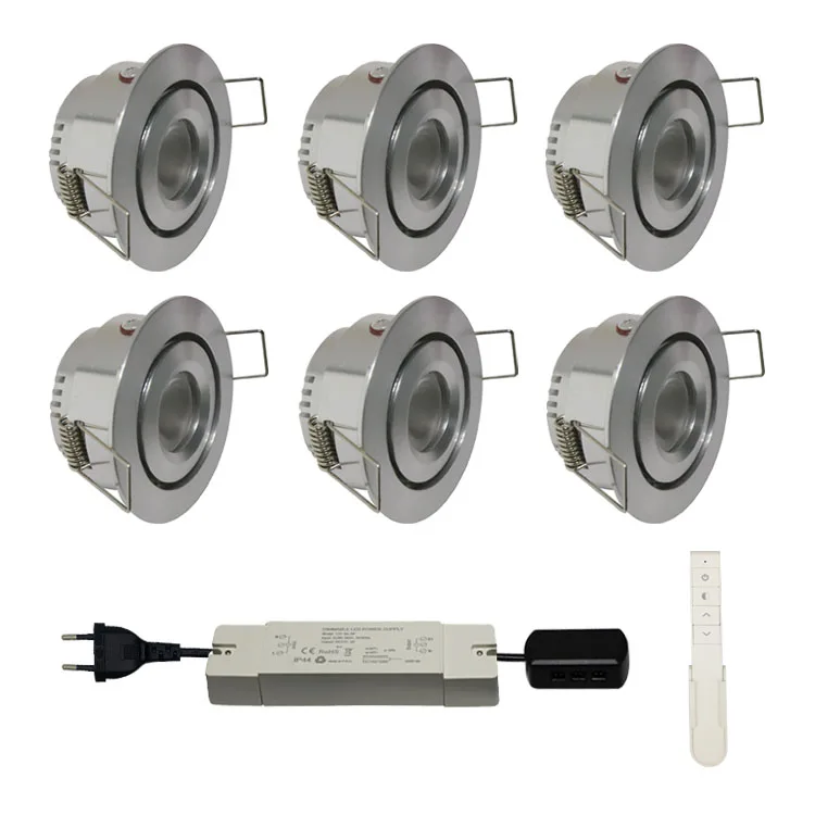 High quality mini LED downlight IP44 12V AC230V 700mA 3W  6X3W 42-45mm cut hole with remote control dimmable for terrace porch
