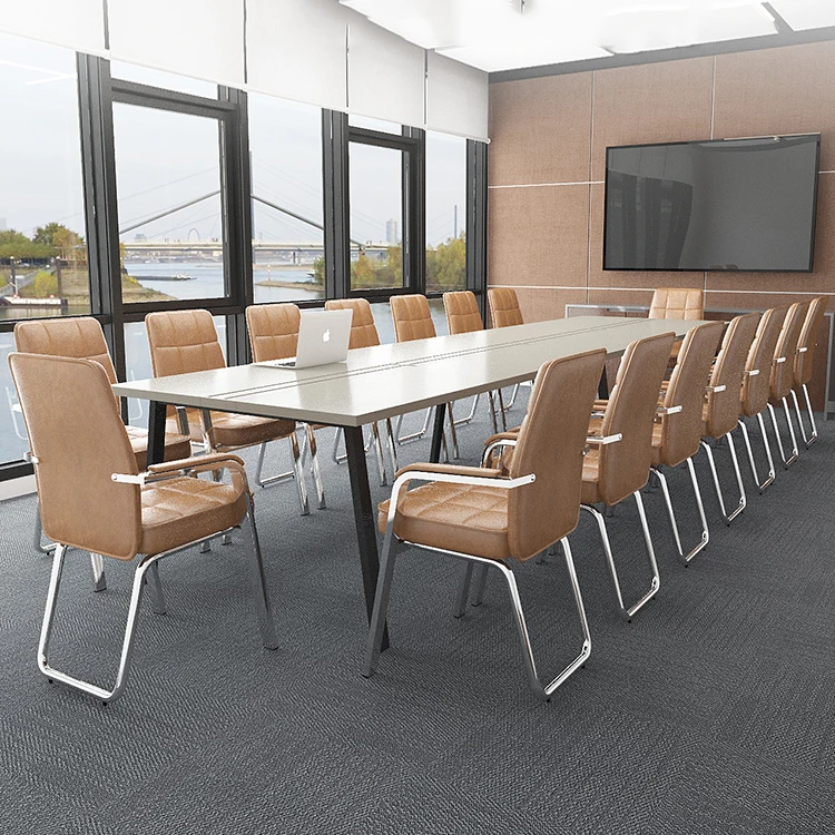 Большой высокий стул для зала ожидания с кожаной спинкой офиса и конференц-стола черный белый ПК