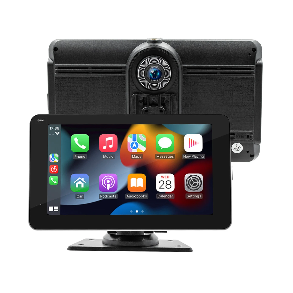 Portable Wireless Carplay Radio PND 7 Inch Touch Screen car play android auto with front and back camera