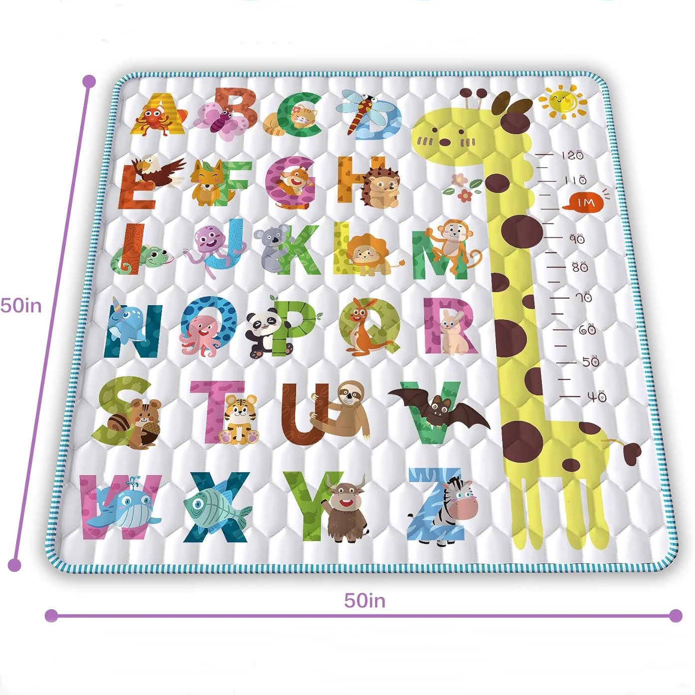 Cotton Floor Rug Kids, Cotton,Foldable Crawling Mat for Floor,One-Piece Crawling Mat Non Slip Play Cotton Mat