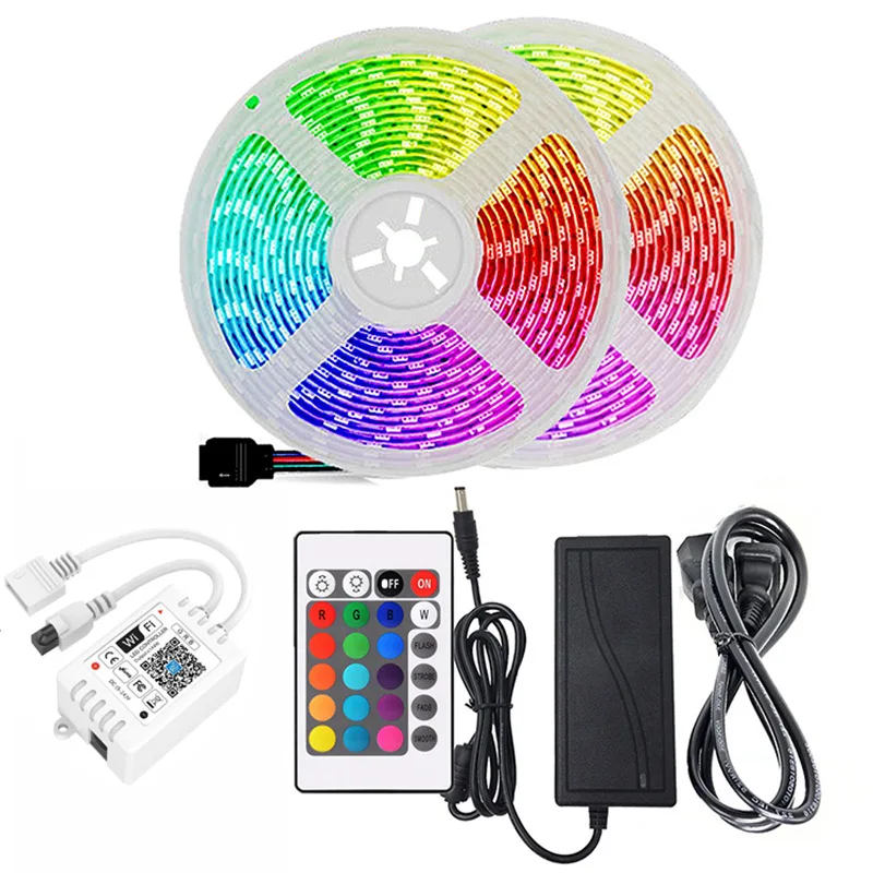 Alexa Tuya Google Home APP Remote Control Smart RGB Strip Light IP65 Waterproof WIFI Smart LED Strip WIFI LED Strip Light