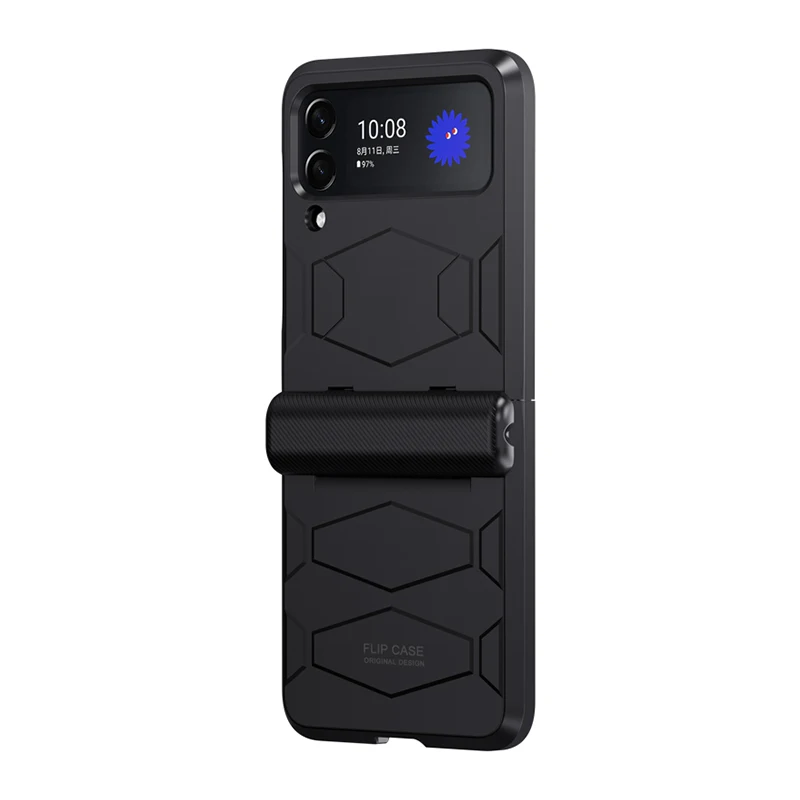 PU Vegan Leather Protective Phone Case For Samsung Galaxy Z Flip 3 5G Front Back Protective Cover Bumper Shell Z Flip3