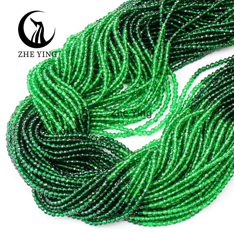 Zhe Ying Wholesale 2MM  Gradient faceted hydro crystal rondelle beads faceted glass beads for jewelry making