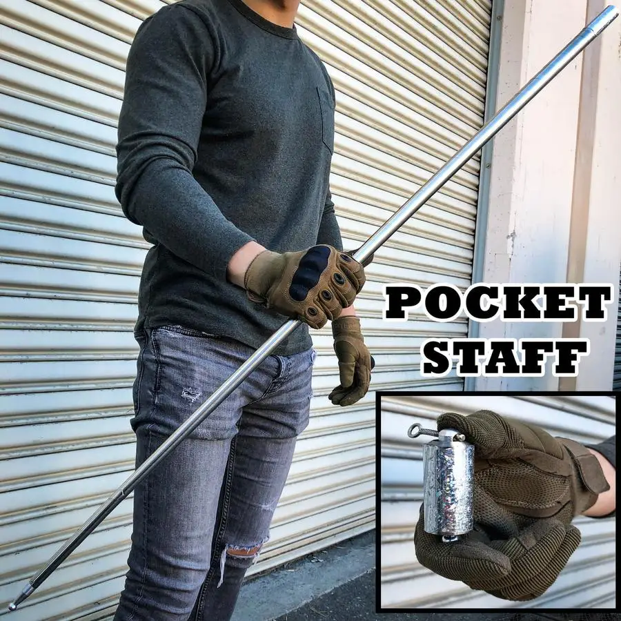 Portable Magic Metal Pocket Staff Telescopic Retractable Steel Stick