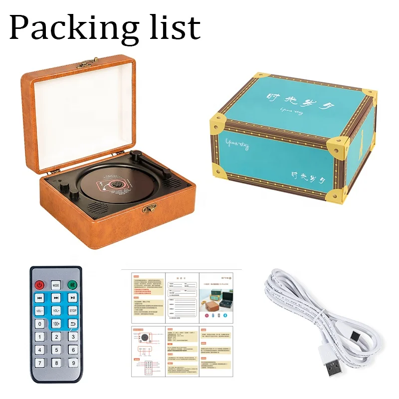 2022 Newest Portable CD Player Built-in Speaker Stereo with Double 3.5mm Headphones Jack Built-in HiFi Speakers bt5.0