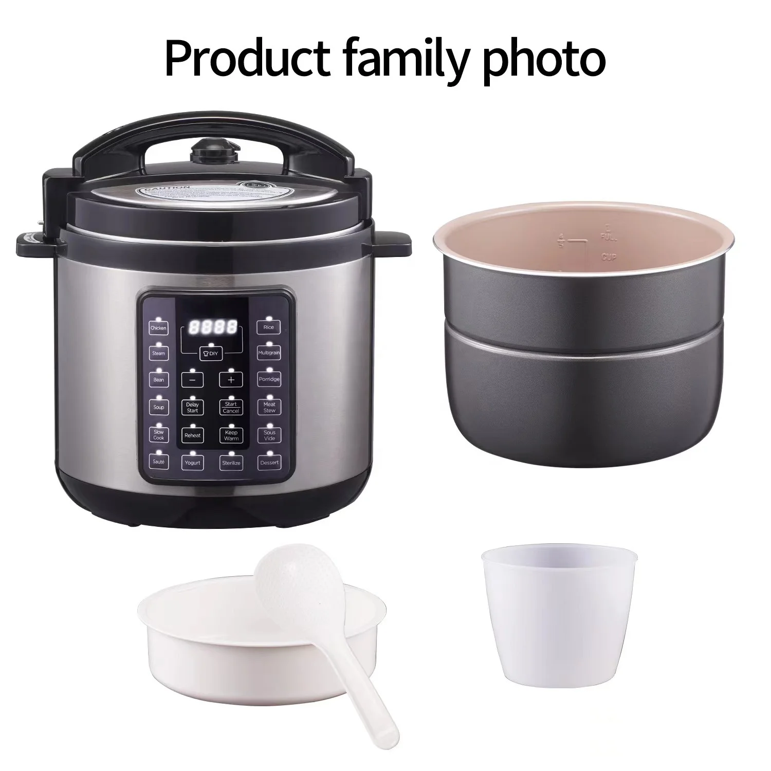 17 pre-set 1000 Watts Automatic outdoor touch screen cookware manufacturers mini SS410 EU standard electric pressure cooker