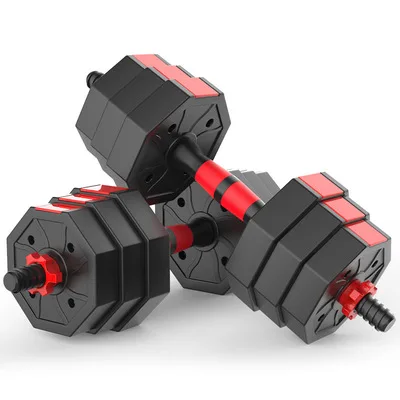 
Octagonal plastic dumbbells for men iron sand filling dumbbells for men fitness equipment disassembly and adjustment 15/20/30kg 