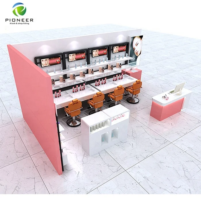 Косметический стенд Pioneer 2019 киоск для торговых центров/витрины косметических продуктов/косметическая стеклянная полка витрина