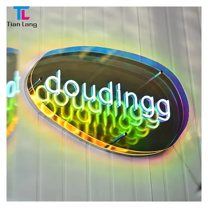 Custom Metal Round Square Led Screen Abyss Logo Letters Sign For Indoor Store Advertising LED Display