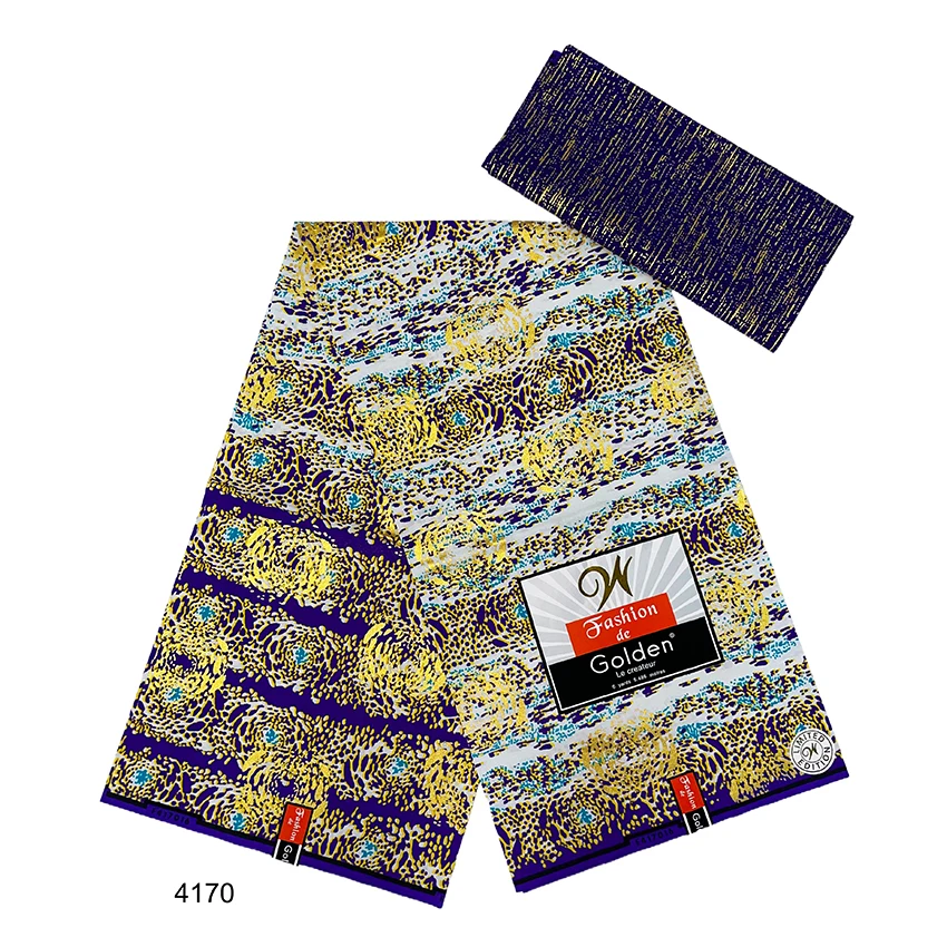 Tissu Wax Africain Real Wax Fabric 6 Yard Cotton Ghana Black Kente Fabric 4+2 yards/piece