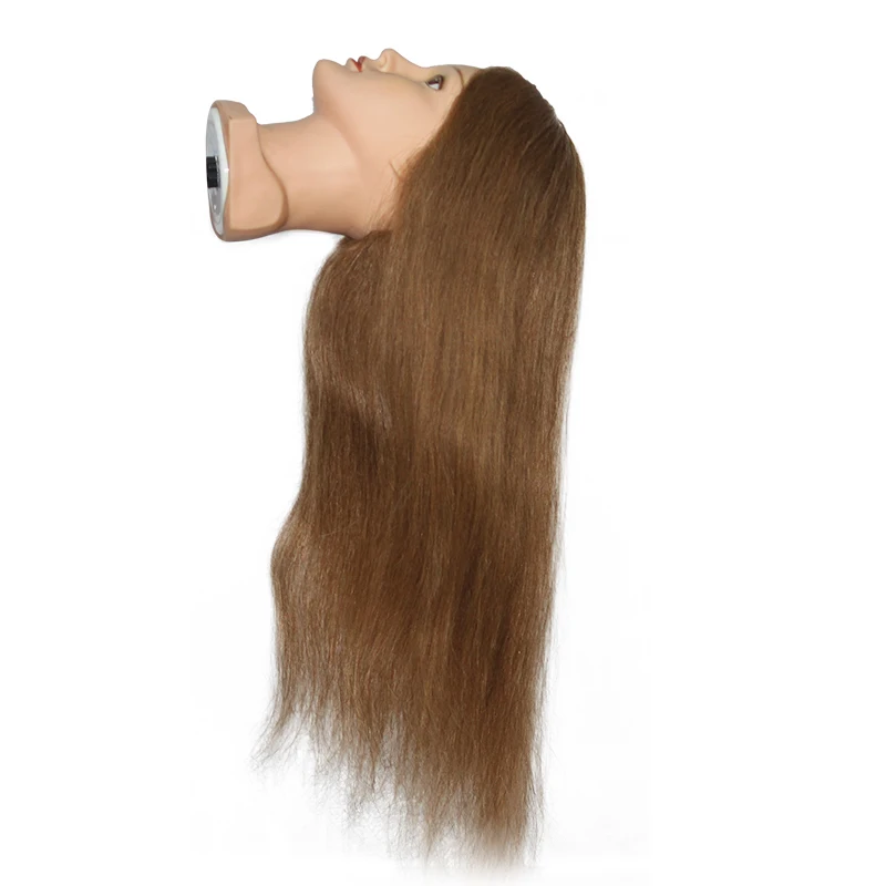 beauty school 22inch 100human hair mannequin heads female natural hair training head