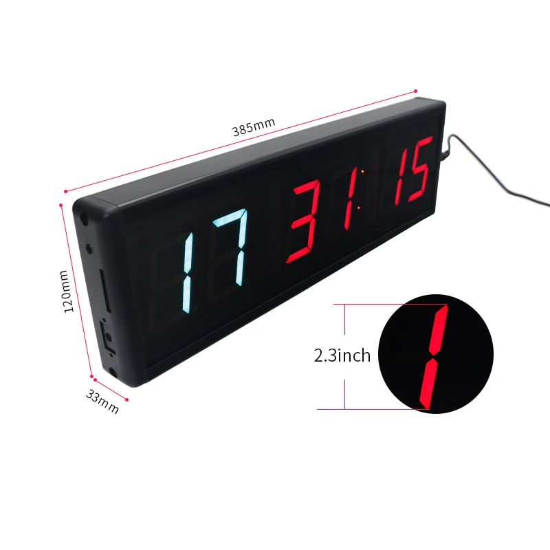 Ganxin LED 2.3 Inch 6 Digits Crossfit Timer TABATA HIIT Clock Gym Timer Small Sport Countdown Portable Fitness Timer