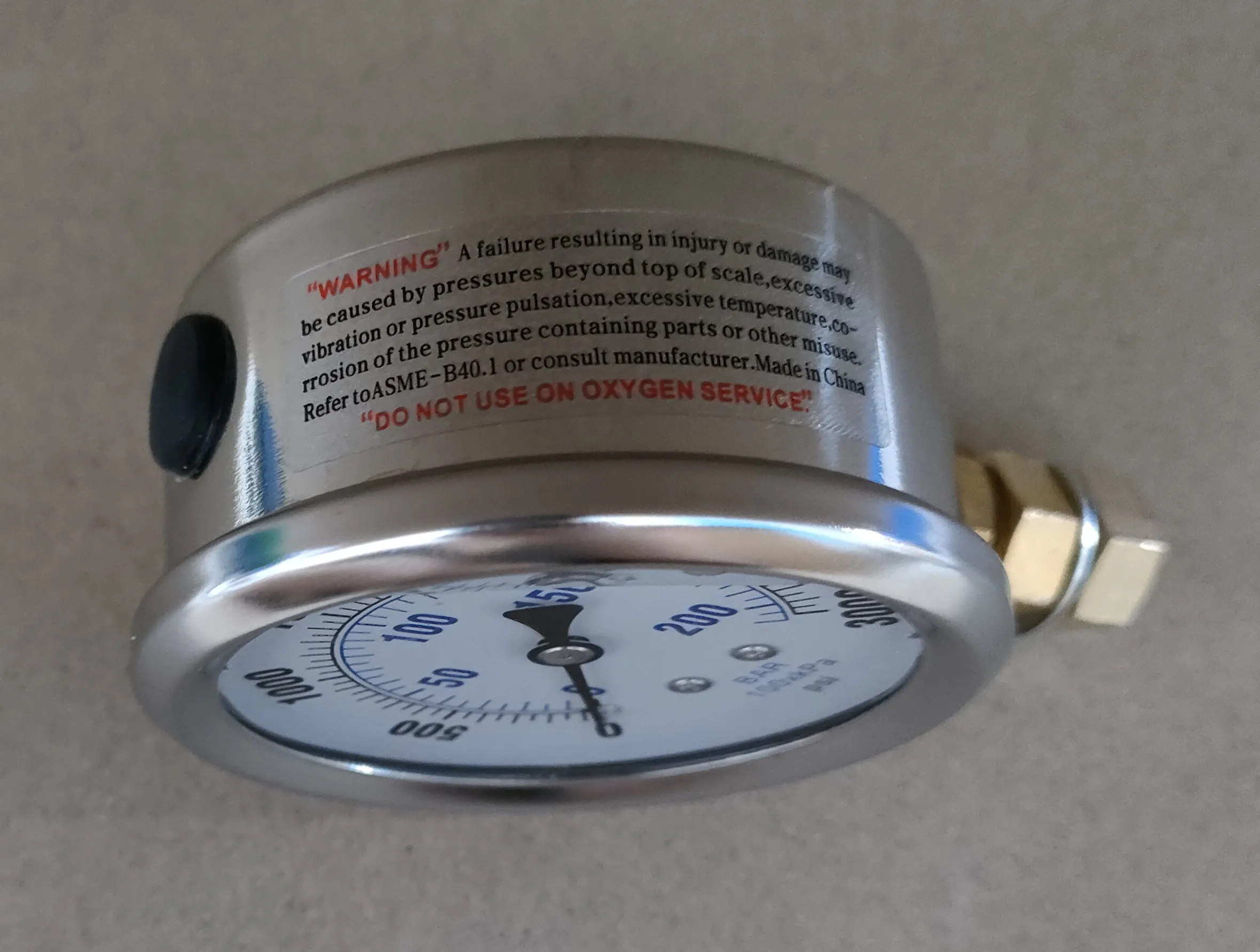 New Design 63mm 0-3000psi SAE 304 stainless steel case oil pressure gauge