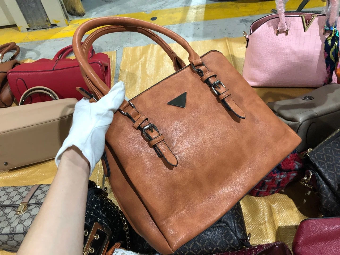 GZY Wholesale Liquidation Women Lady Leather Handbag Low Price made in China