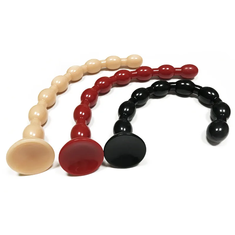 Extra long anal beads plug Top Seller Rubber butt plug colorful Soft Pearl Long Anus Beads For Male Female sex toys