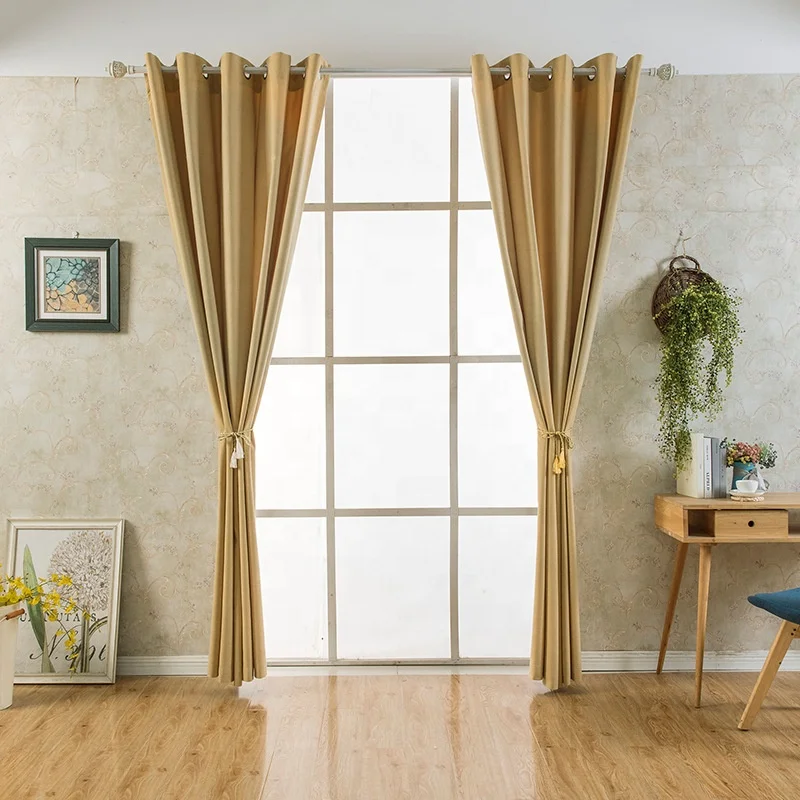  100% полиэстер Cortinas Por Mayoreo занавеска ткань затемненная гостиная спальня Простые занавески сплошной цвет Les