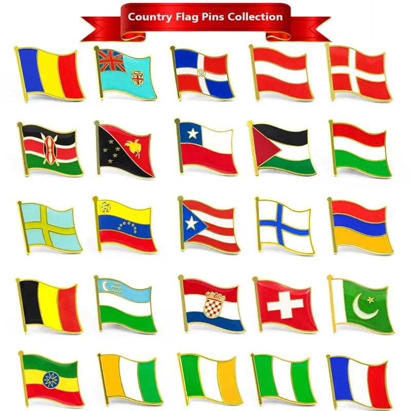 Wholesale Manufacture Customize Angel Brooch Hat Pins Custom Logo Bolivia Blank Metal Enamel Badge Lapel Flag Pin