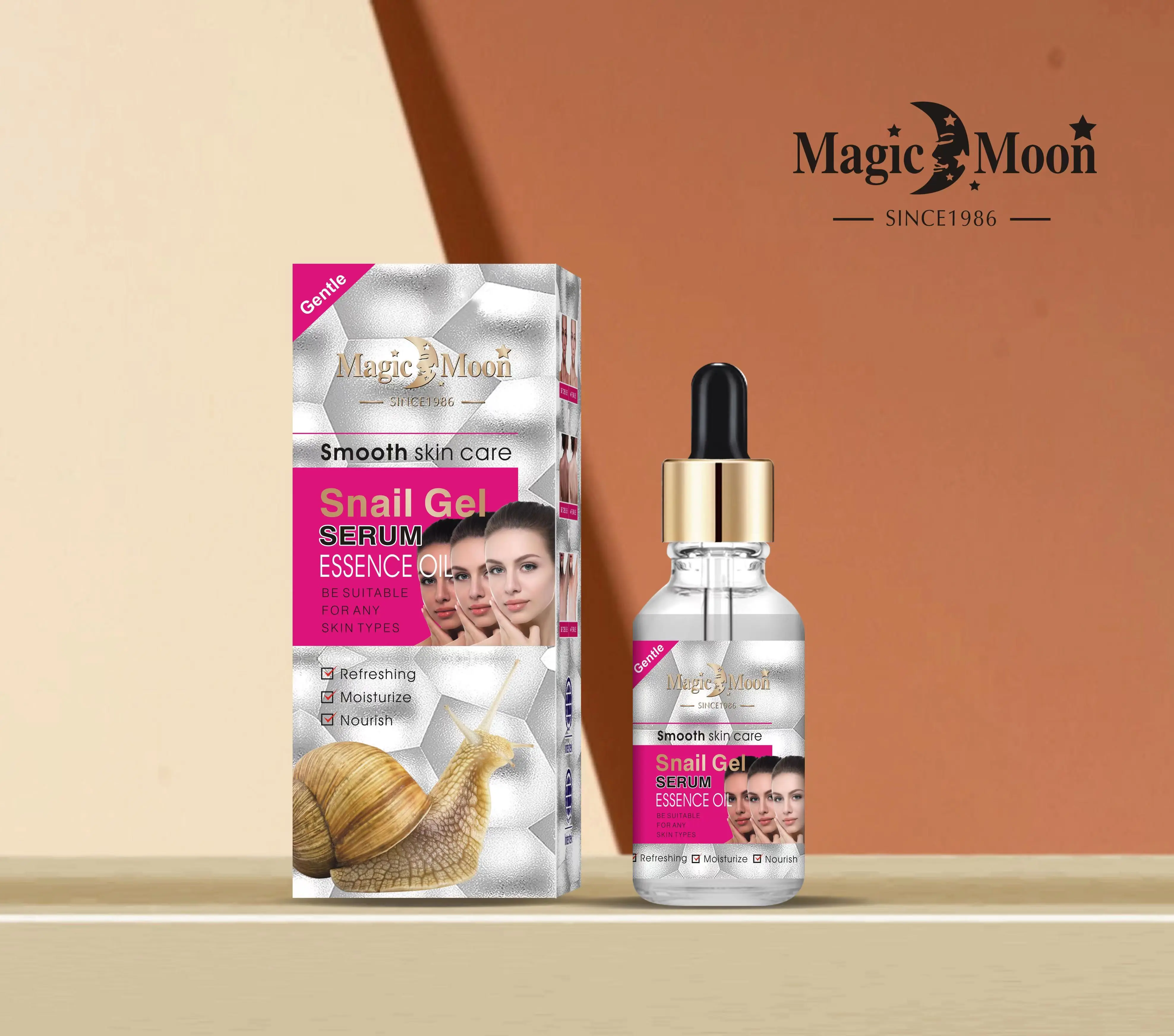 Private Label Whitening Moisturizing Nourishing Hyaluronic Acid Snail Face Serum For Sale