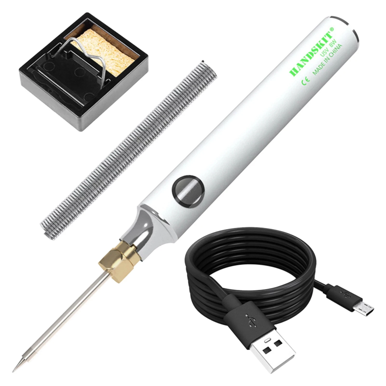  Зеленый мини-паяльник с быстрым нагревом набор инструментов usb-кабелем подставка для паяльника припой проводом профессиональной сварки «сделай
