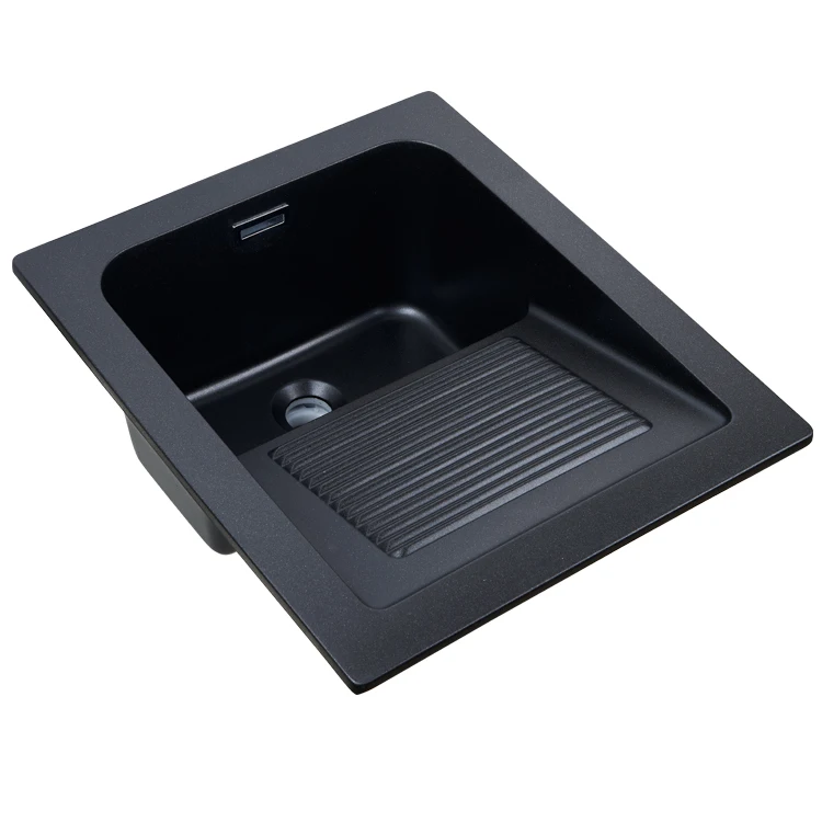 Luxury Quality Black Quartz Stone Laundry Sink Be Used for Bathroom Balcony