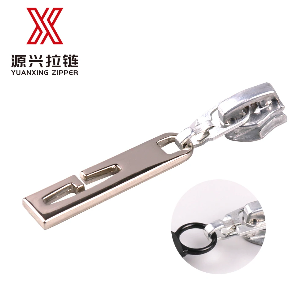 Adobe Hook Zipper Slider Replaceable Pull Tab Bottom Slider Customized Oil Spray Electroplating Zipper Pull