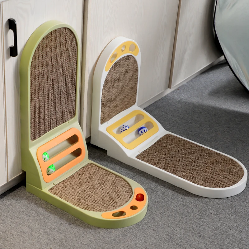 Semi-circle L-shaped vertical cat scraper for indoor cat corrugated clock scraper toys Wear-resistant cat scratch toys