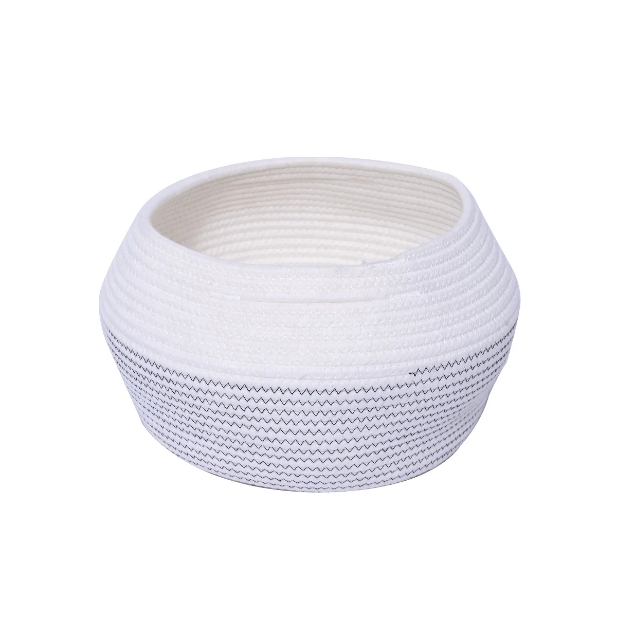 Eco Friendly Design Customized Handle Cotton Rope Woven Storage Basket