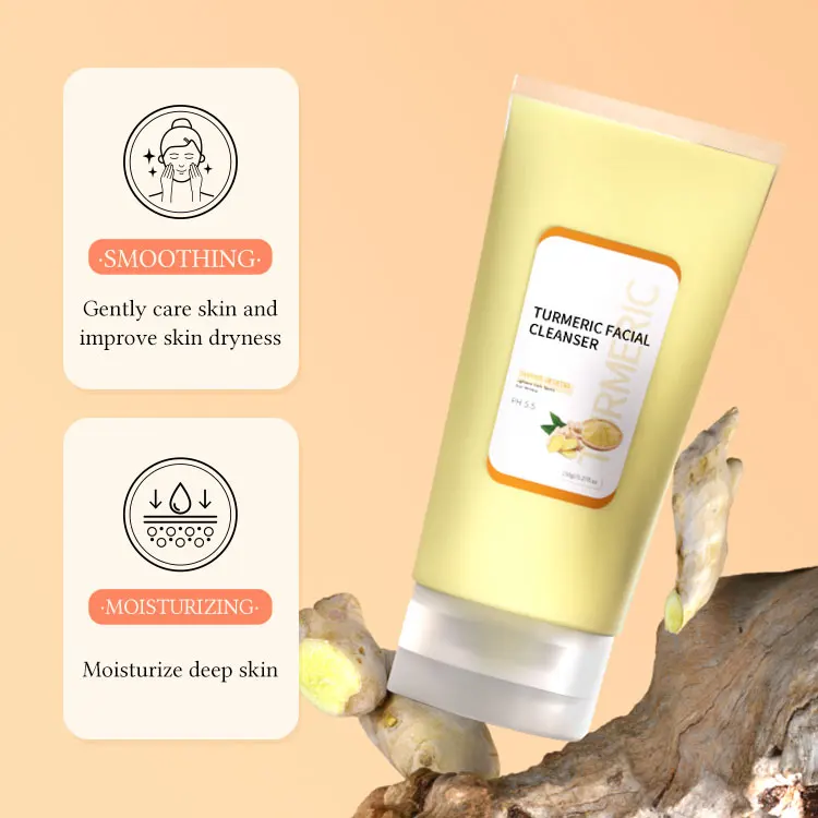 OEM Private Label Improves The Complexion Acne Oil-control Moisturizing Turmeric Gel Facial Cleanser facial foam cleanser