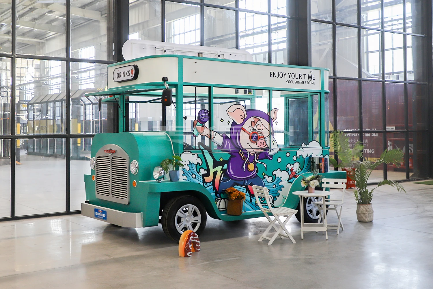 Jekeen factory stainless steel Food Truck Coffee  Mobile trailer Restaurants koisk for Korean Japan Market of Miko