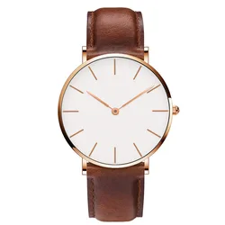 2021 New business leisure mens watches waterproof leather strap quartz watch oem wholesale watch custom your logo