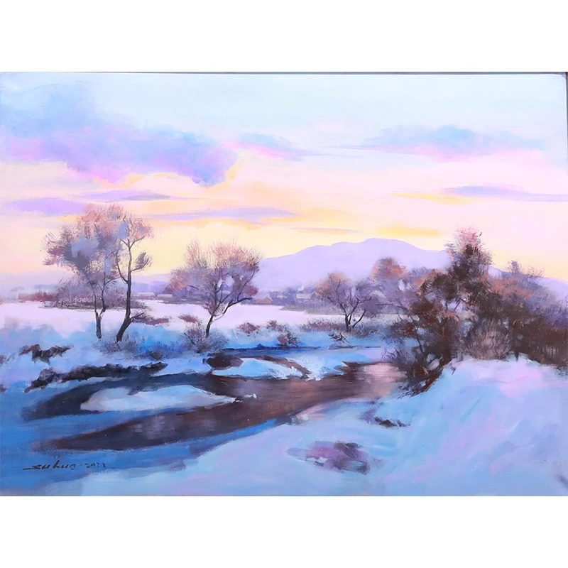 Manufacturer customized new Chinese living room sofa background decorative office mural atmospheric painting