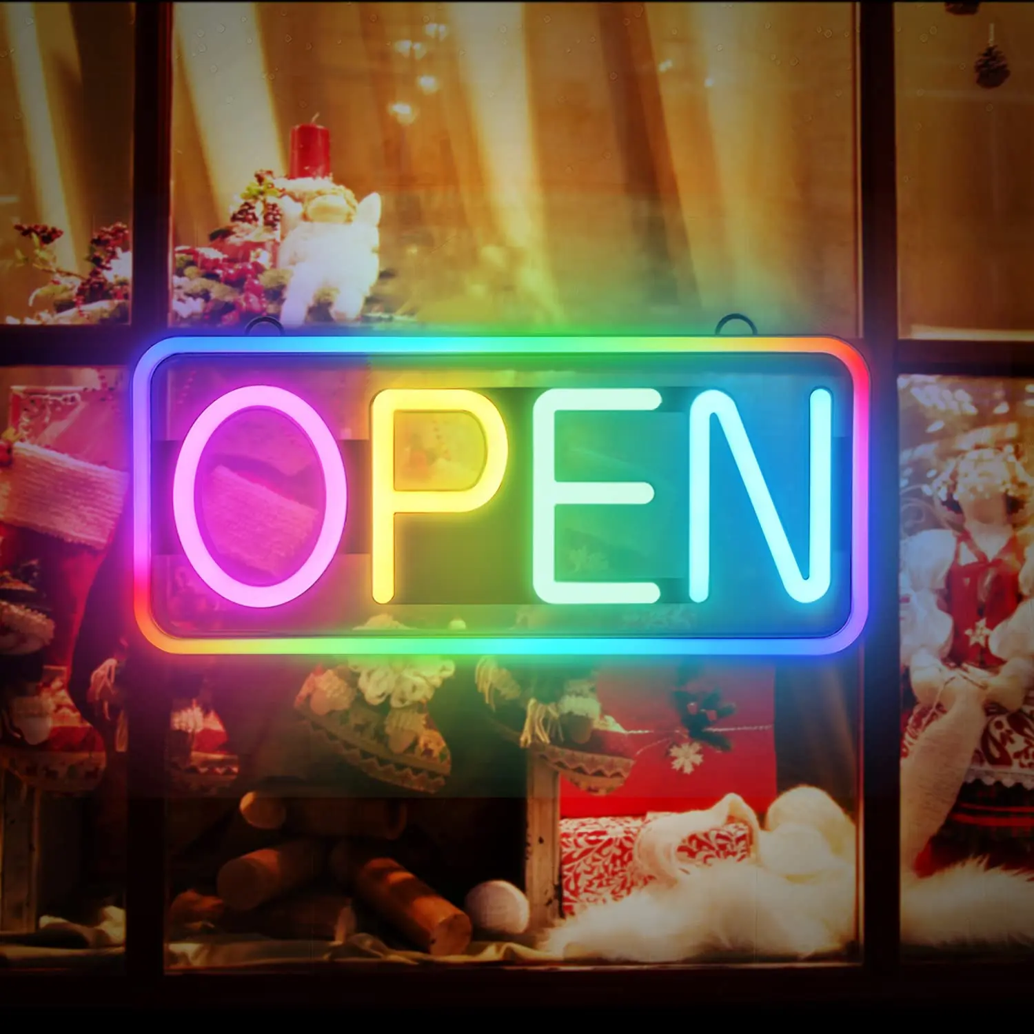 Led Open Sign  Adjustable Brightness and Speed RGB Open Signs for Business Bar Restaurant Hotel Storefront Window