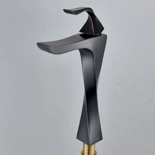 Countertop Basin Tap Bathroom Sink Mixer Tap with Lever Single Handle Chrome High Rise Brass Tap save water faucet